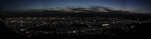 大文字山からの京都の街並み（19時10分頃）