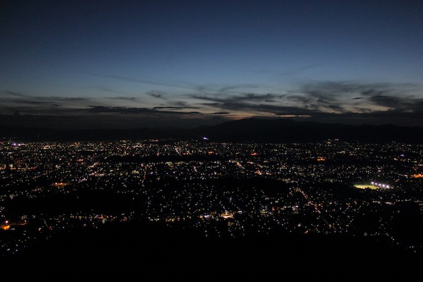 大文字からの夜景＠京都・如意ヶ嶽（左大文字）